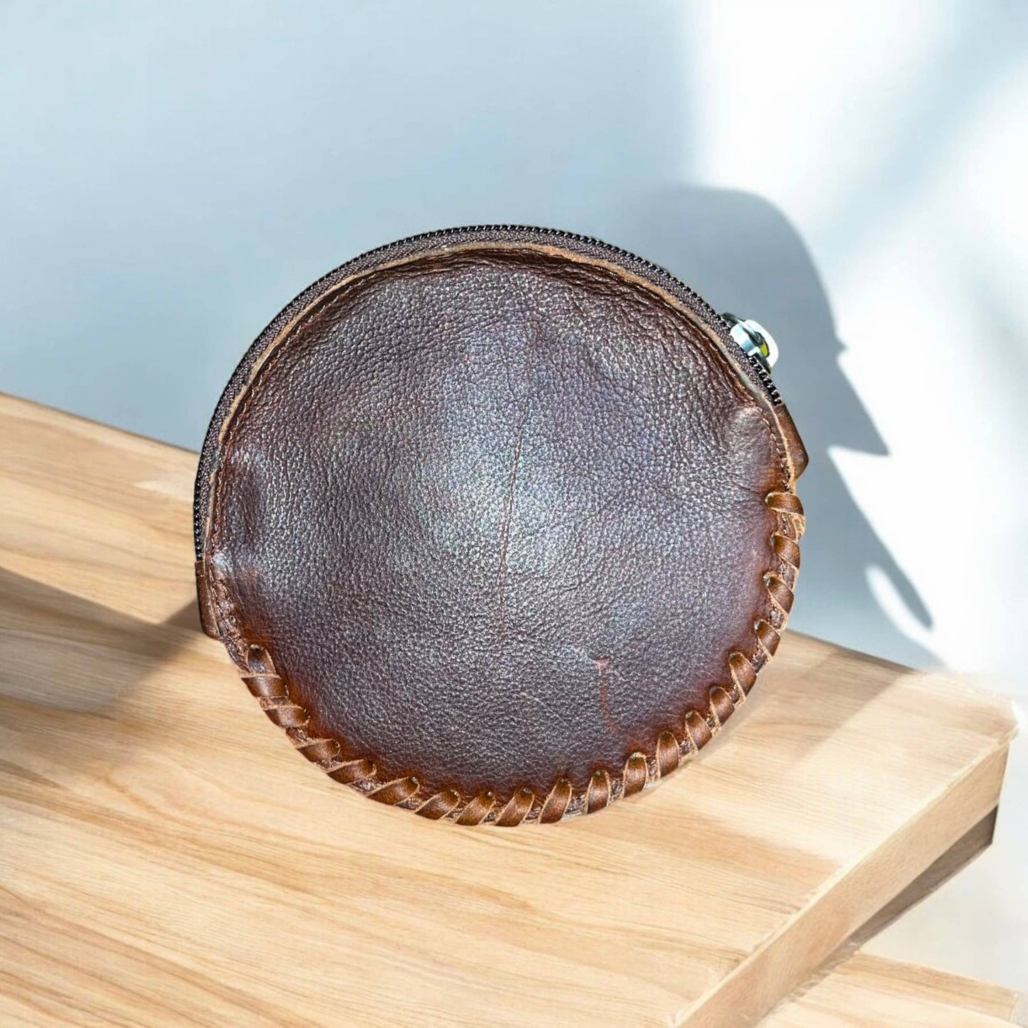 All cowhide coin pouch