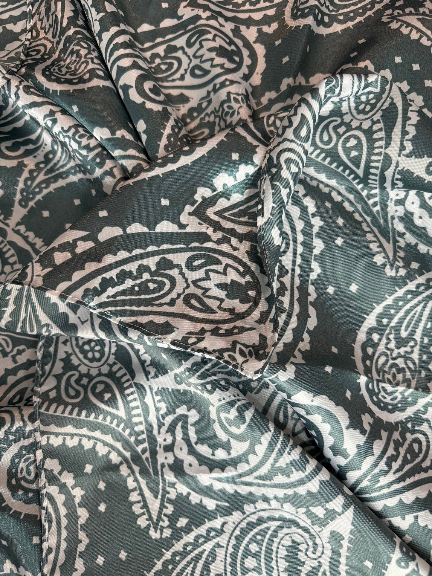 Wild Rag Slate Grey and White Paisley Cowboy Western Neck Scarf Bandanna by Double B Wild Rags