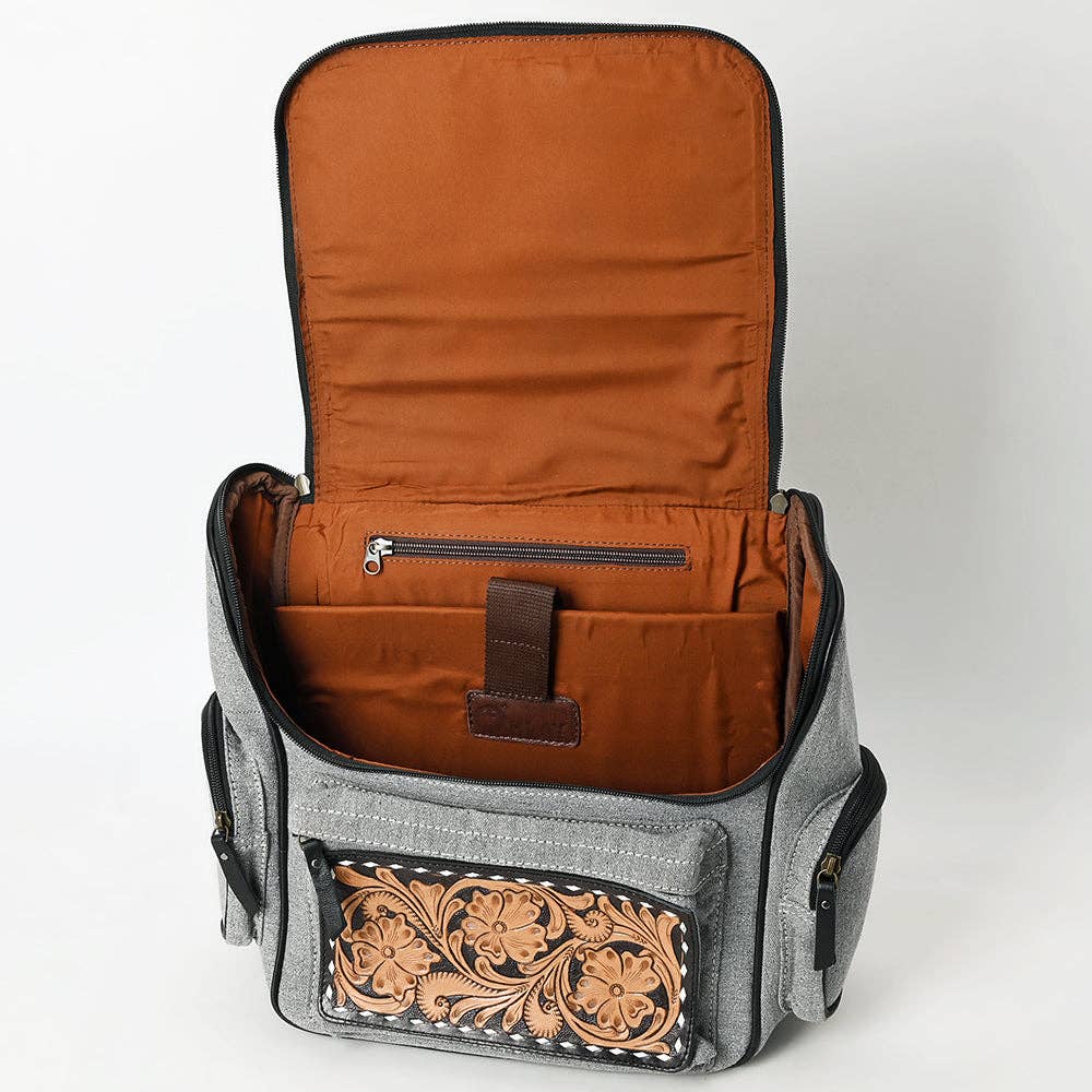 OHG192 Backpack Hand Tooled Genuine western Leather women bag