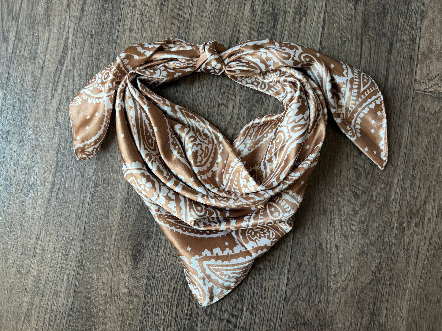 Wild Rag Taupe and Off White Paisley Cowboy Western Neck Scarf Bandanna by Double B Wild Rags
