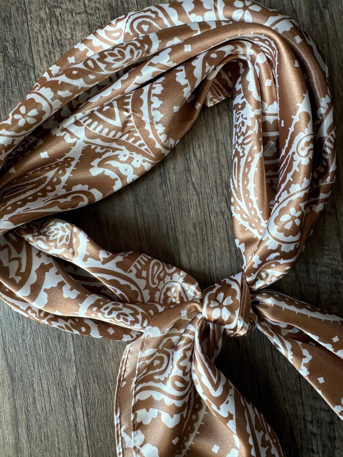 Wild Rag Taupe and Off White Paisley Cowboy Western Neck Scarf Bandanna by Double B Wild Rags