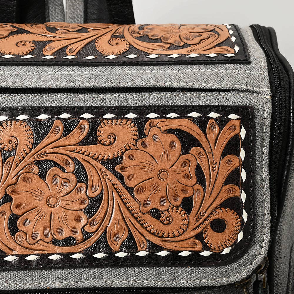 OHG192 Backpack Hand Tooled Genuine western Leather women bag