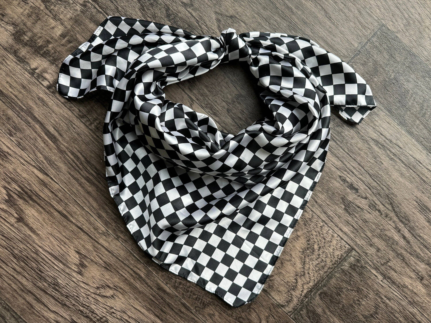 WILD RAG Black and White Check Cowboy Western Neck Scarf Bandanna by Double B Wild Rags