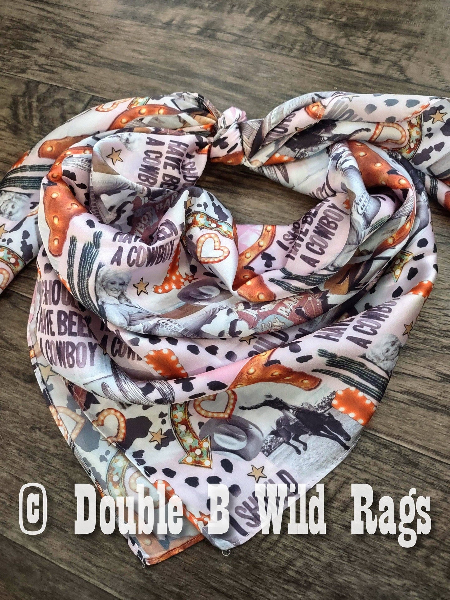 Wild Rag MISC 435 Dolly Saloon Rodeo Cowboy Western Neck Scarf Bandanna by Double B Wild Rags