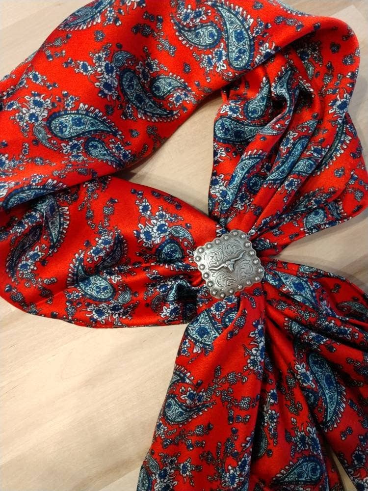 Wild Rag PAISLEY 101 Retro Red Cowboy Western Neck Scarf Bandanna by Double B Wild Rags