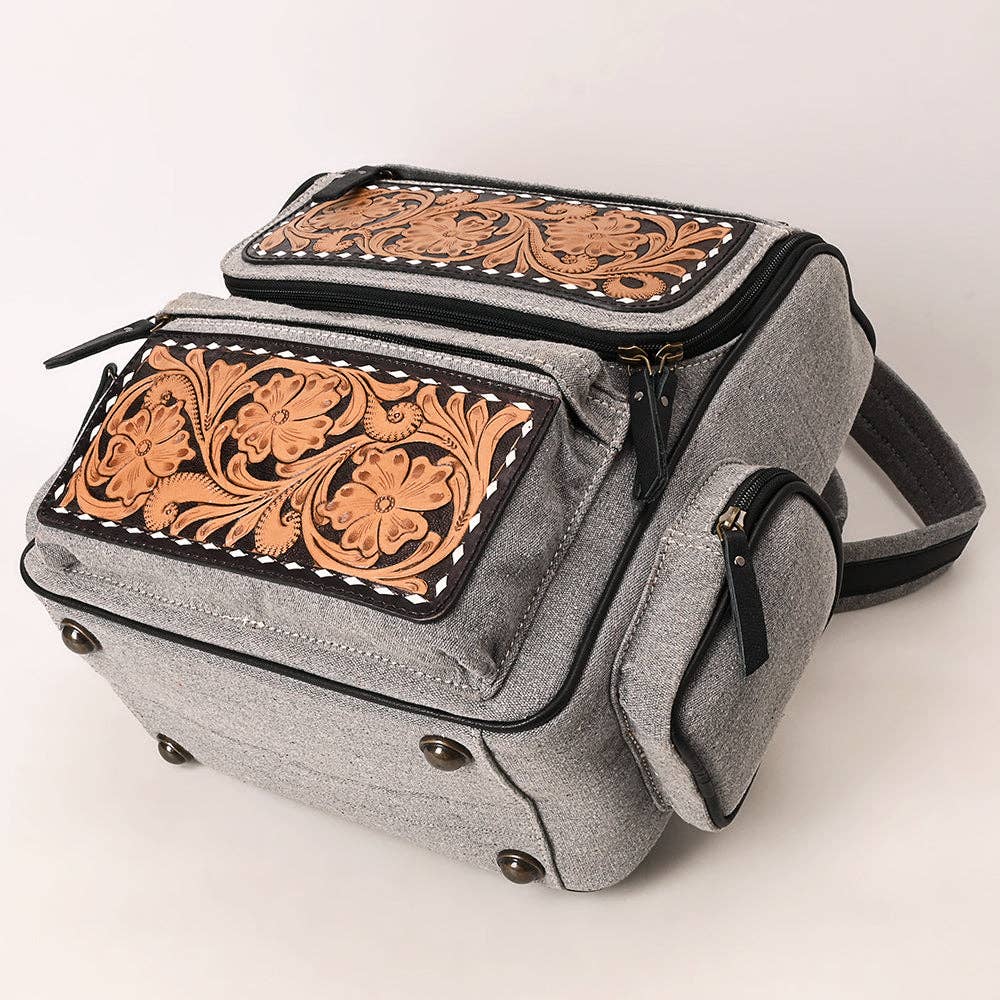 OHG192 Backpack Hand Tooled Genuine western Leather women bag