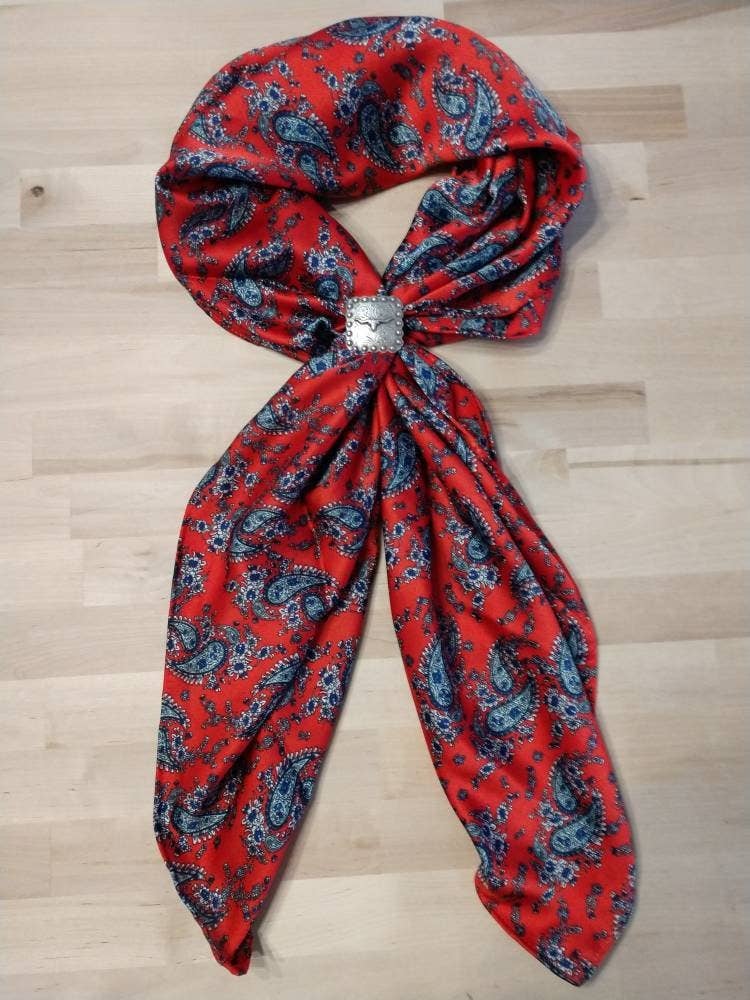 Wild Rag PAISLEY 101 Retro Red Cowboy Western Neck Scarf Bandanna by Double B Wild Rags