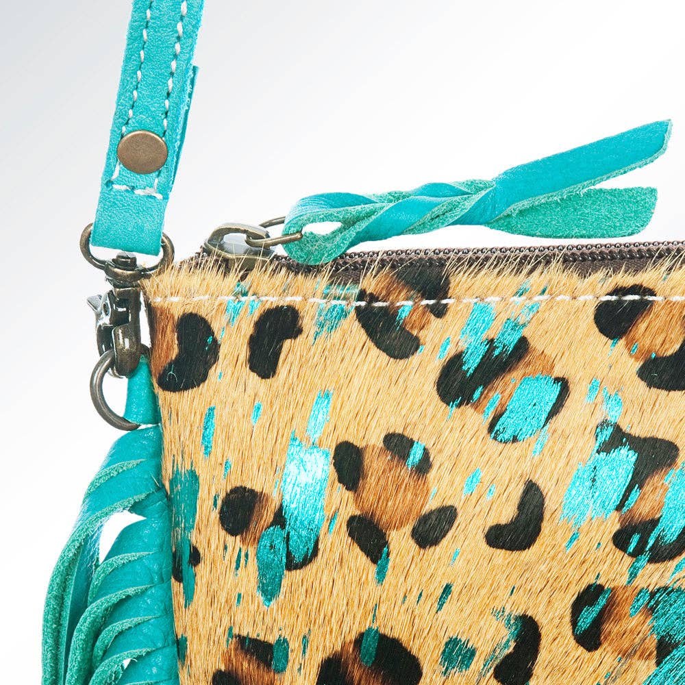 LC-ADBG109 Printed Hair-On Cowhide Fringe Crossbody-Western Leather Bag by American Darling