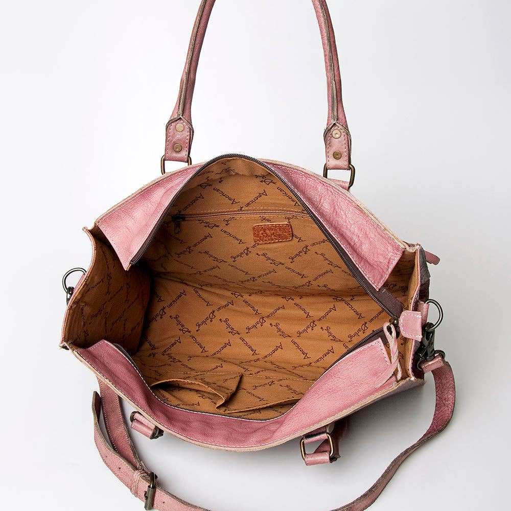 LC-ADBG235 Genuine Crocodile Leather Tote Bag with Hand-Stitched Details & Adjustable Strap