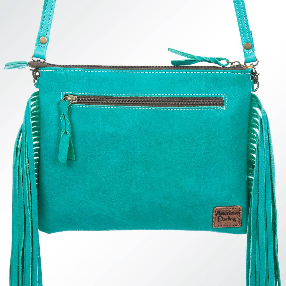 LC-ADBG109 Printed Hair-On Cowhide Fringe Crossbody-Western Leather Bag by American Darling
