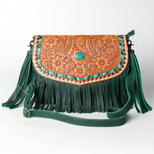 LC-ADBGZ475 Crossbody Hand Tooled Genuine Western Leather Women Bag
