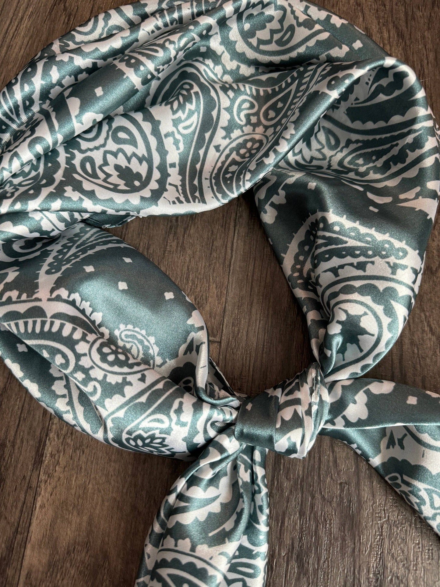 Wild Rag Slate Grey and White Paisley Cowboy Western Neck Scarf Bandanna by Double B Wild Rags