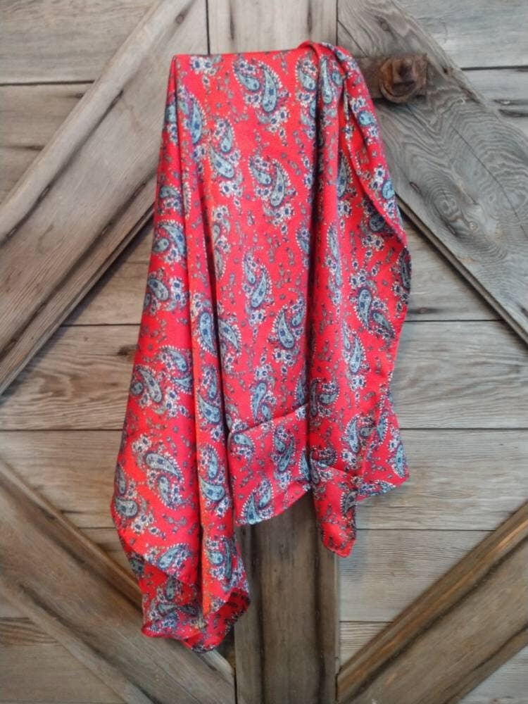 Wild Rag PAISLEY 101  Retro Red Cowboy Western Neck Scarf Bandanna by Double B Wild Rags