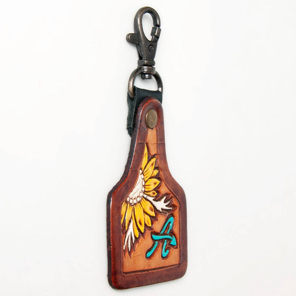 LC-ADKR171 Hand Tooled Genuine Leather Keyring