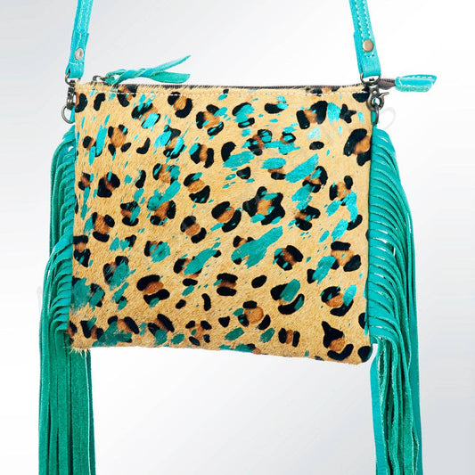 LC-ADBG109 Printed Hair-On Cowhide Fringe Crossbody-Western Leather Bag by American Darling