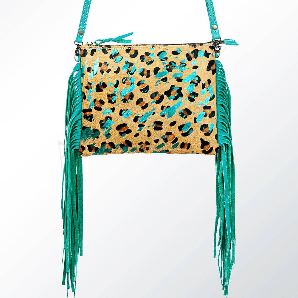 LC-ADBG109 Printed Hair-On Cowhide Fringe Crossbody-Western Leather Bag by American Darling