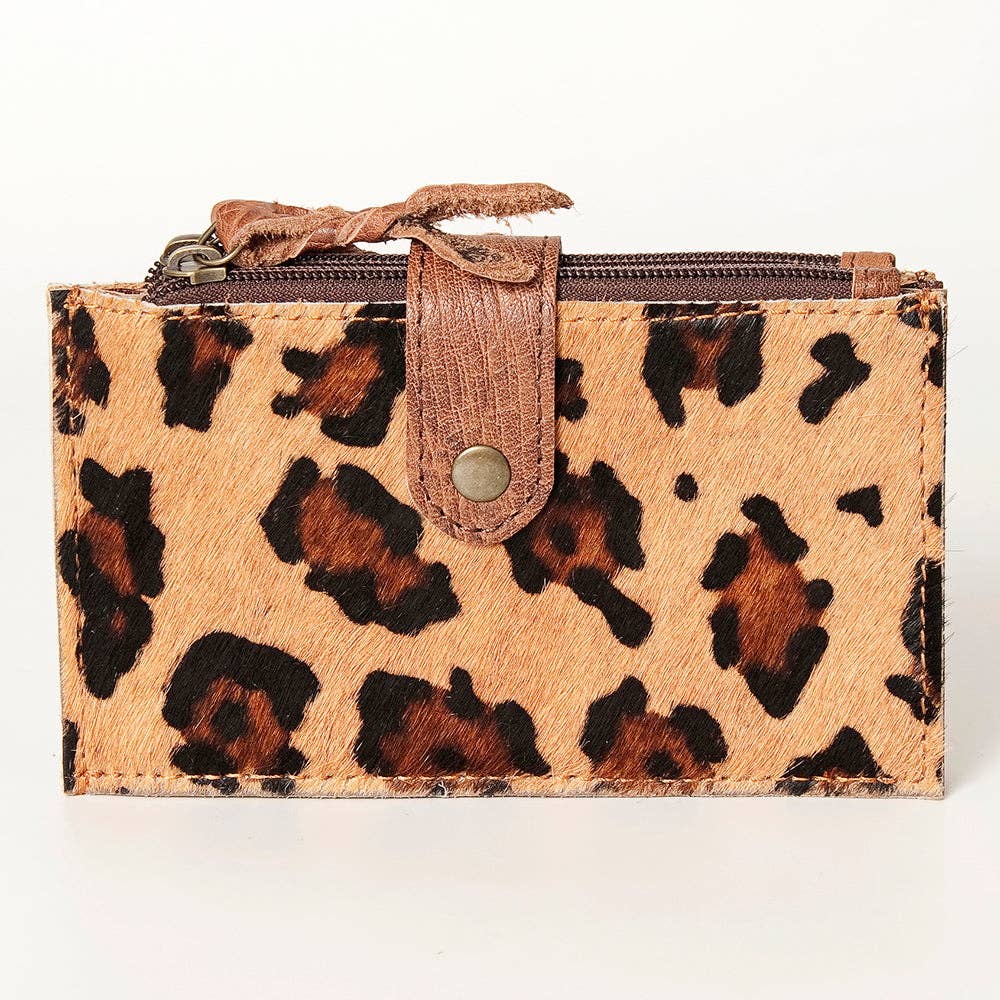 LC-ADBG813 Hair-On Cowhide Card-Holder Bag with Leather Snap Strap