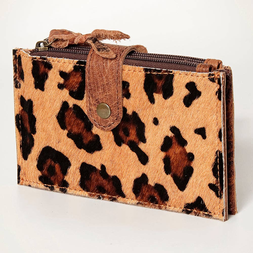 LC-ADBG813 Hair-On Cowhide Card-Holder Bag with Leather Snap Strap