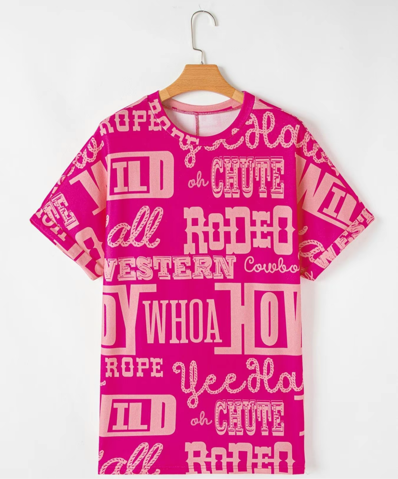 Pink Howdy Graphic Print Shirt