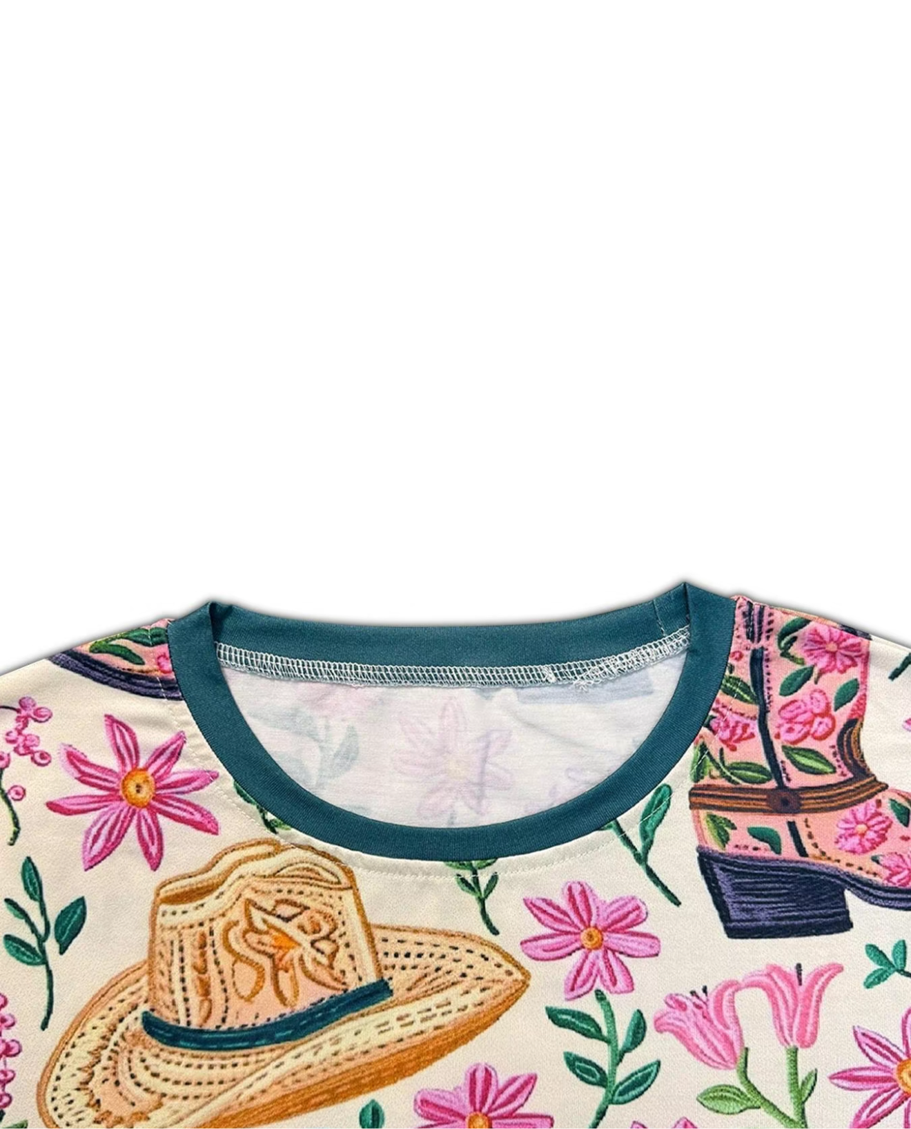 Hat & Boot Western Print Top