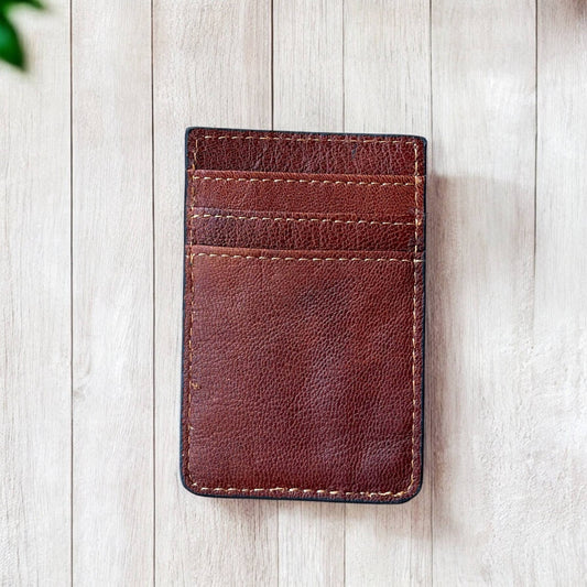 Aces tooled leather card holder 