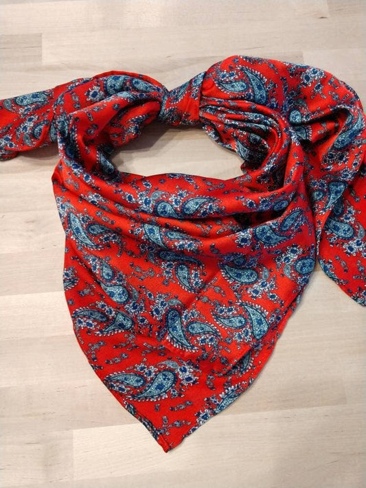 Wild Rag PAISLEY 101  Retro Red Cowboy Western Neck Scarf Bandanna by Double B Wild Rags