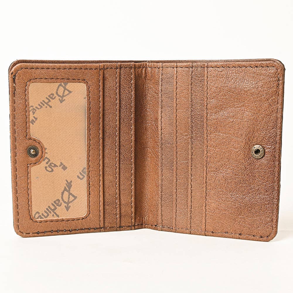 ADBG1248 Turquoise Croc-Embossed Leather Wallet - Western Rodeo Style