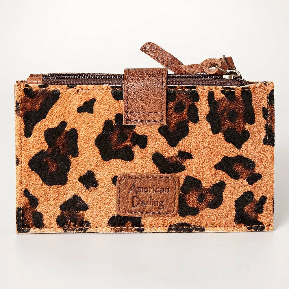 LC-ADBG813 Hair-On Cowhide Card-Holder Bag with Leather Snap Strap