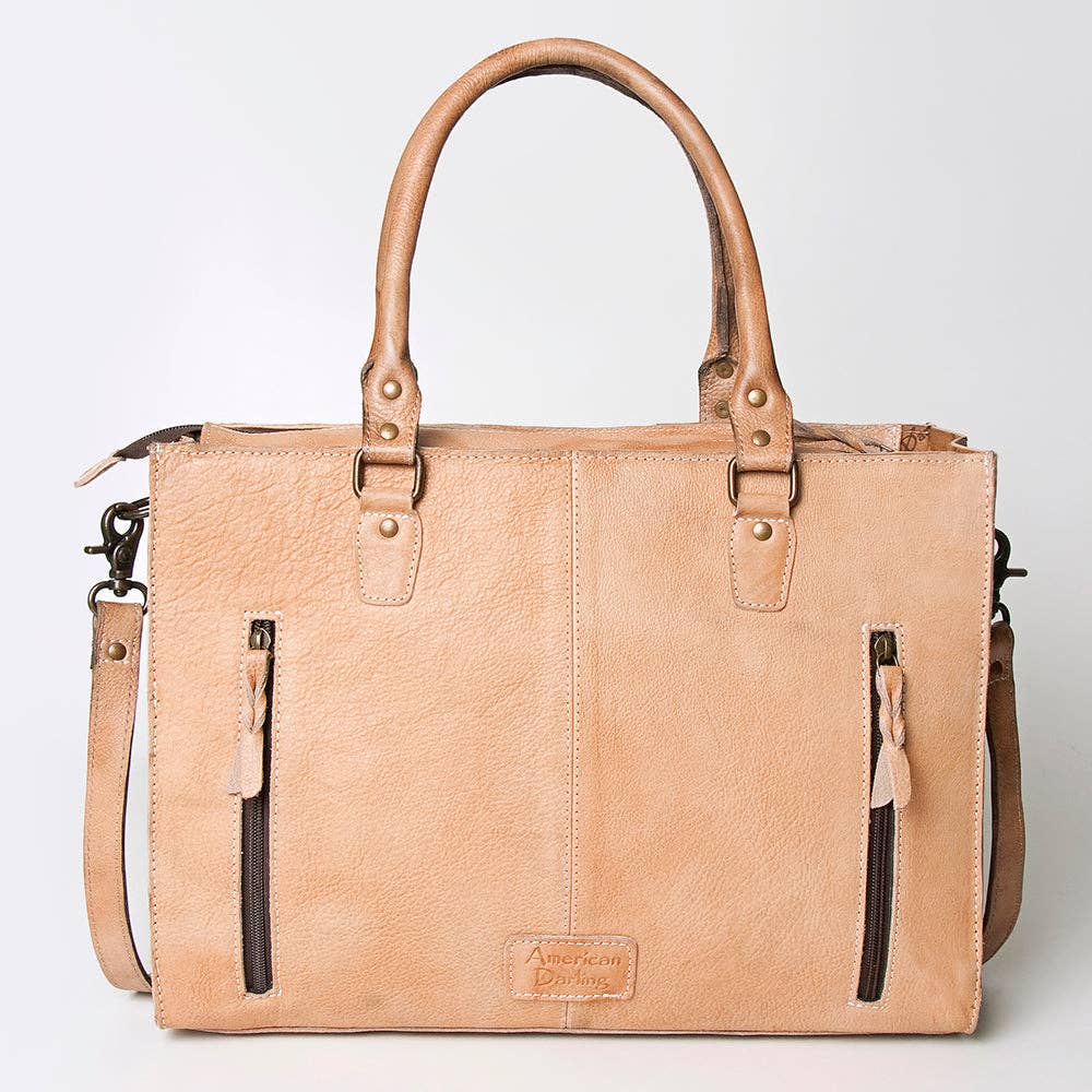 LC-ADBG235 Genuine Crocodile Leather Tote Bag with Hand-Stitched Details & Adjustable Strap
