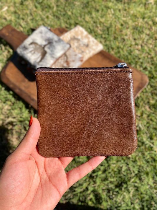 ACE Cowhide Leather Coin Pouch  